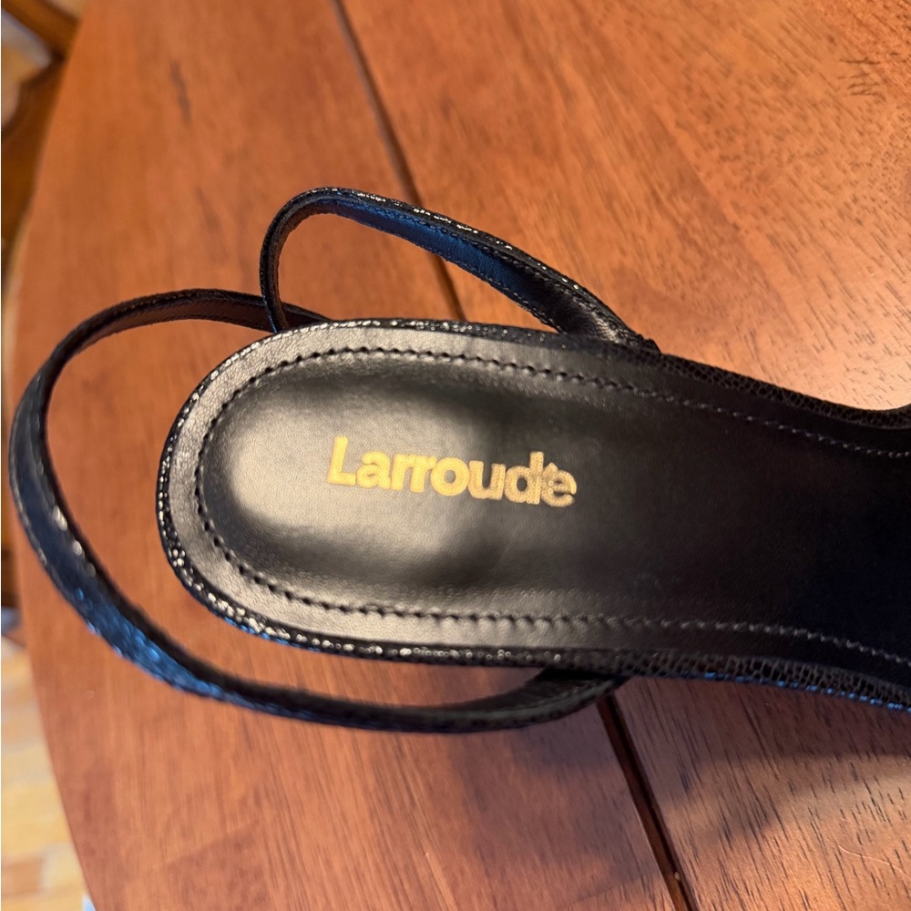 Larroude Shimmering Black Heels - Picture 5 of 6
